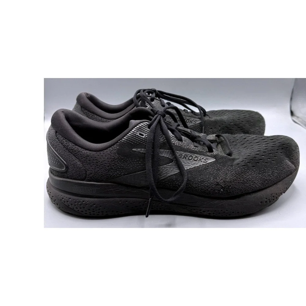 Brooks Ghost 16 Mens Running Shoes Triple Black Mesh DNA LOFT v3 Sneakers Sz 14